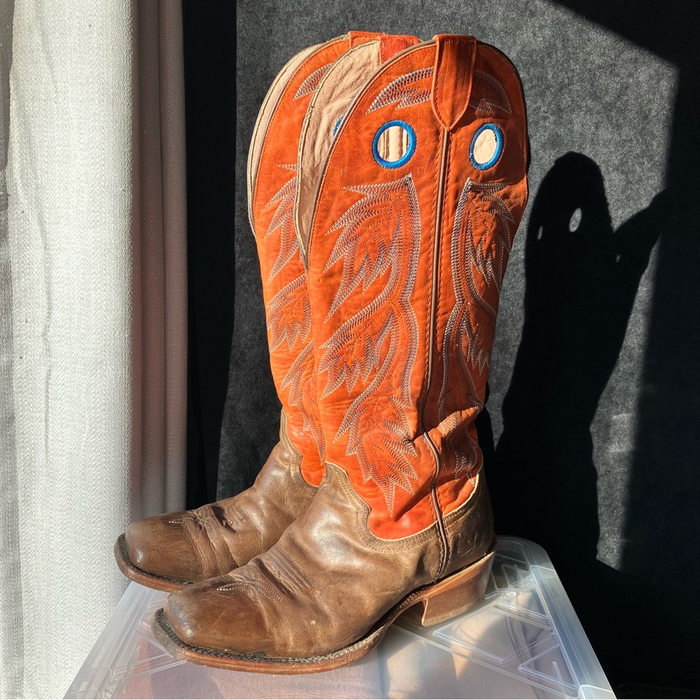 TONY LAMA MEN'S 17" COLBURN BUCKAROO WIDE SQUARE TOE WESTERN BOOT Size 9.5